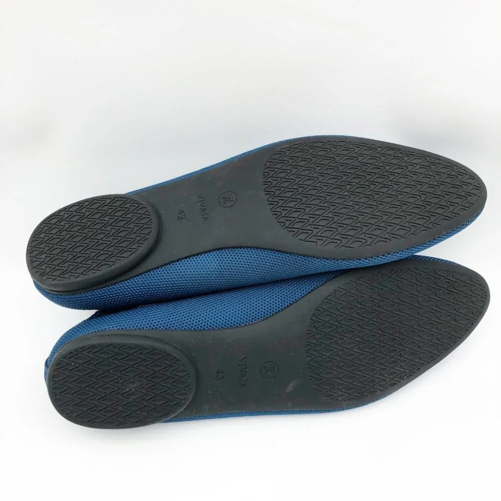VIVAIA Shoes Womens 12 Tamia Beatrice Round Toe Ballet Flats Marine Blue Knit